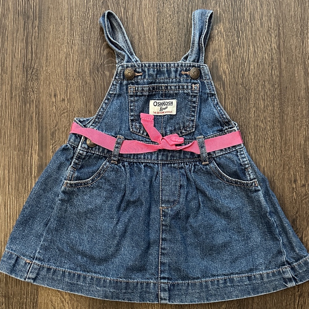 OshKosh B'gosh Denim Skirtall with Pink Accent